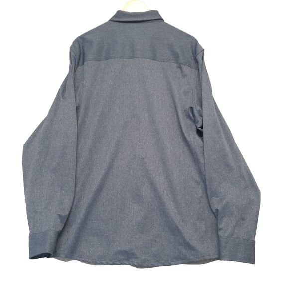 Zeroxposure Travel Series Men's XL Heather Navy Blue Long Sleeve Button Up Shirt - Picture 7 of 8